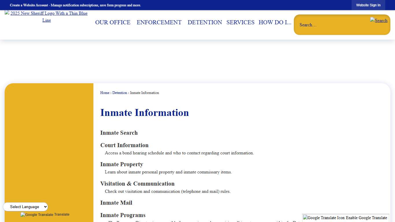 Inmate Information | York County Sheriffs, SC