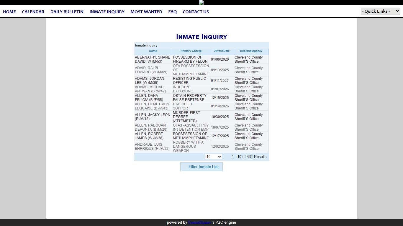 Cleveland County Sheriff Office P2C